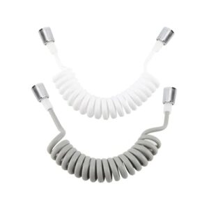 G1/2" Soft Bidets Hose Tube ABS Spring Flexible Shower Hose For Water Plumbing Toilet Bidet Sprayer Bathroom Accessories (Color : WHITE)