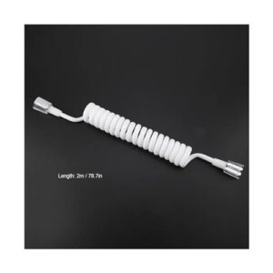 G1/2" Soft Bidets Hose Tube ABS Spring Flexible Shower Hose For Water Plumbing Toilet Bidet Sprayer Bathroom Accessories (Color : WHITE)