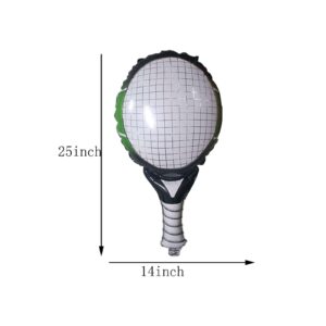 CSTYWC 6PCS Tennis Ball Foil Balloons Green Star Balloons Tennis Party Balloons for Sports Tennis Themed Party Decorations Supplies