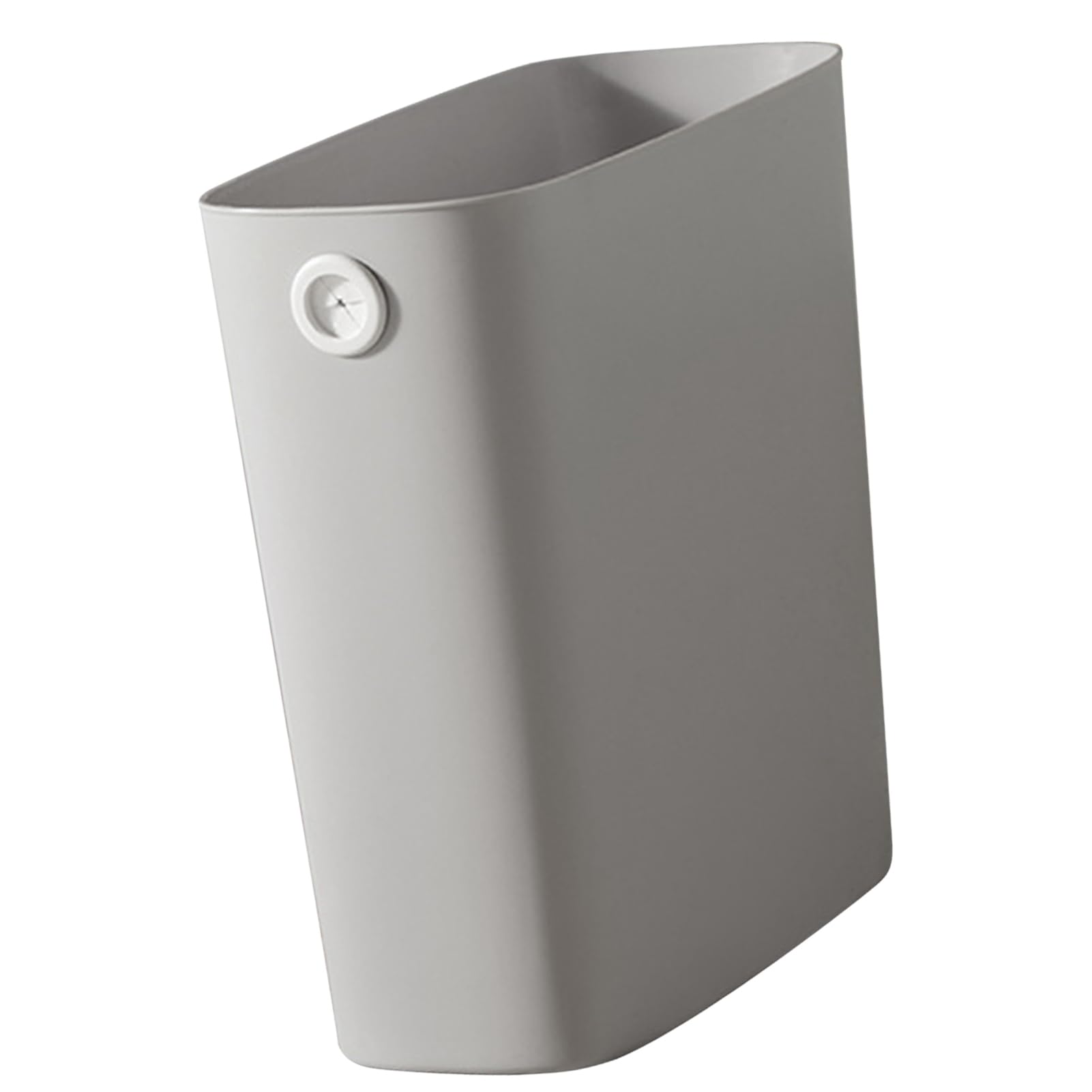 Wastebasket Trash Container,Small Trash Can Wastebasket, Garbage Container Basket, PP TPR Plastic Wastebasket Slim Open Top Garbage Container Bin for Bathroom Office Bedroom Kitchen(Warm Gray)