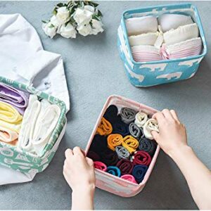 Kamuavni Foldable Storage Basket Small Collapsible Canvas Containers Organizers with Handle for Home Decor or Storing Toys, Keys, Sundries, Little Crafts, 9 Pack