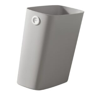 Wastebasket Trash Container,Small Trash Can Wastebasket, Garbage Container Basket, PP TPR Plastic Wastebasket Slim Open Top Garbage Container Bin for Bathroom Office Bedroom Kitchen(Warm Gray)