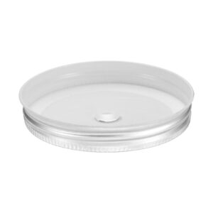 uxcell 8pcs Mason Jar Lids with Straw Hole, 87mm Metal Mason Canning Lids Leak Proof Mason Jar Caps for Mason Jar Silver