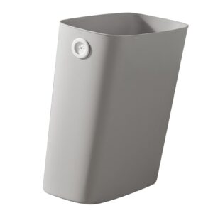 Wastebasket Trash Container,Small Trash Can Wastebasket, Garbage Container Basket, PP TPR Plastic Wastebasket Slim Open Top Garbage Container Bin for Bathroom Office Bedroom Kitchen(Warm Gray)