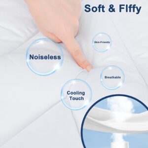 Queen Mattress Topper, Mattress Protector, Cooling Mattress Pad, Waterproof Mattress Protector, Soft Mattress Topper with 8-21IN Deep Pocket Mattress Cover Queen Size Bed (White Queen 60 x 80)