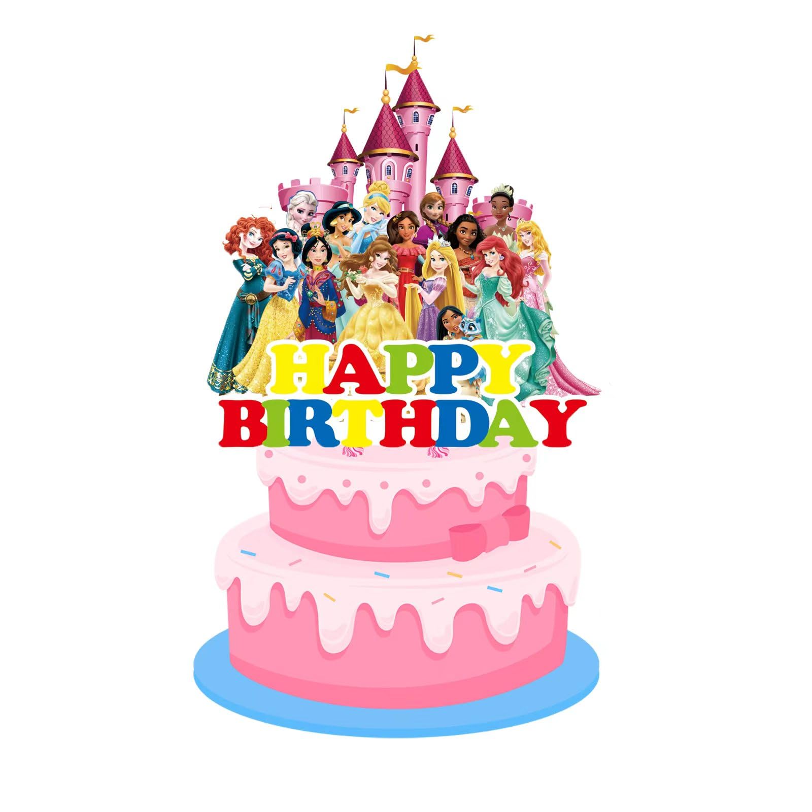 BATLAM 25 Pc Cupcake Topper Picks – Princess Themed Cupcake Toppers Cake Topper for Girls Birthday Party and Baby (colorful)