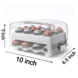 Top Shelf Elements for Mini Small Size Cupcakes. NOT for Standard Size Cupcakes. Fashionable Green Mini Cupcake Carrier Holds 24 Mini-Size Cupcakes, Mini Cupcake Traveler, Reusable Cupcake Box