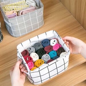 Kamuavni Foldable Storage Basket Small Collapsible Canvas Containers Organizers with Handle for Home Decor or Storing Toys, Keys, Sundries, Little Crafts, 9 Pack