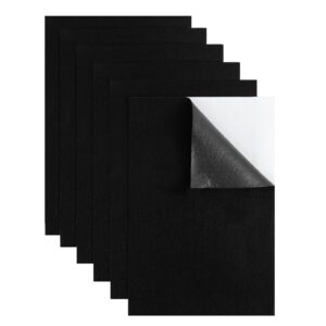 haofeijh black felt fabric，6pcs self adhesive felt sheet,self-adhesive fabric liners for drawers and boxes, a4 size felt adhesive sheet (8.3" x 11.8")