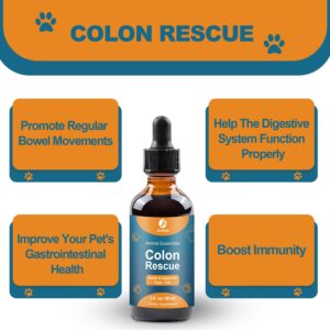 Colon Rescue Herbal Support for Dogs & Cats,100% Organic Grade Herbs, Healthy Gastrointestinal Tract,Constipation & Diarrhea and Gas Home Remedy,Digestive Gut Flora Herbal Formula for Dogs & Cats