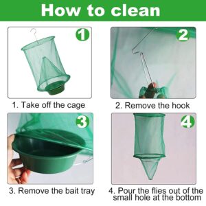 6 Pack Ranch Fly Trap, 2024 New Hanging Fly Catcher, The Most Effective Trap Ever Made with Pots, Cage Catcher for Indoor and Outdoor, Family Farms, Park, Restaurants