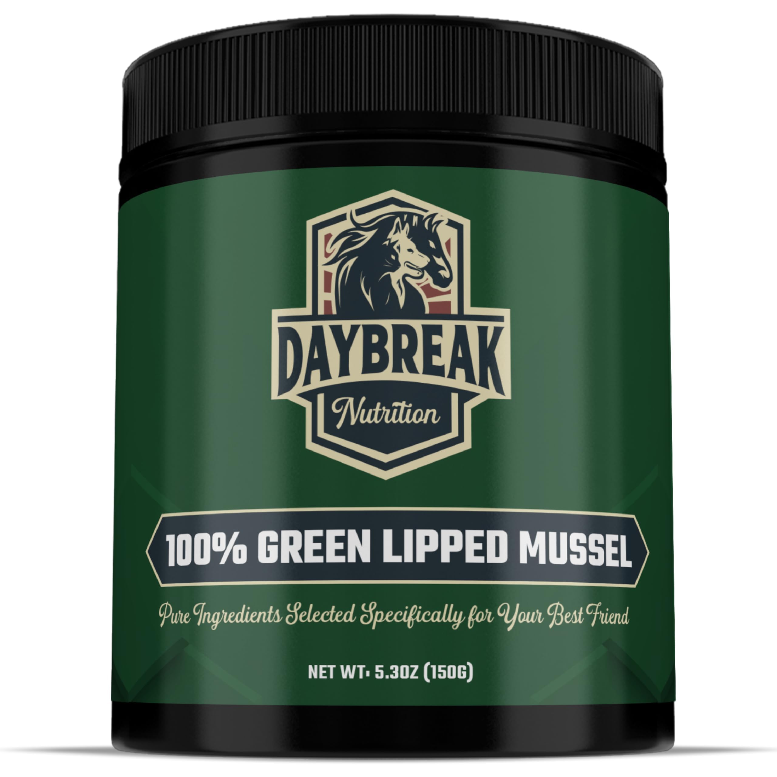 Pure Green Lipped Mussel Powder for Dogs and Cats - 100% New Zealand Green Lipped Mussels - Anti Inflammatory Supplement & Vitamins to Help Your Pet Deal with Arthritis, Joint Pain Relief - 150 Grams