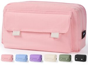 sooez large capacity pencil case pouch, big pencil pouch bag box organizer with 3 compartment, portable pencil bag wide opening, aesthetic pen case, pencil cases for girl adult school college supply