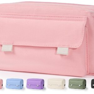 Sooez Large Capacity Pencil Case Pouch, Big Pencil Pouch Bag Box Organizer with 3 Compartment, Portable Pencil Bag Wide Opening, Aesthetic Pen Case, Pencil Cases for Girl Adult School College Supply