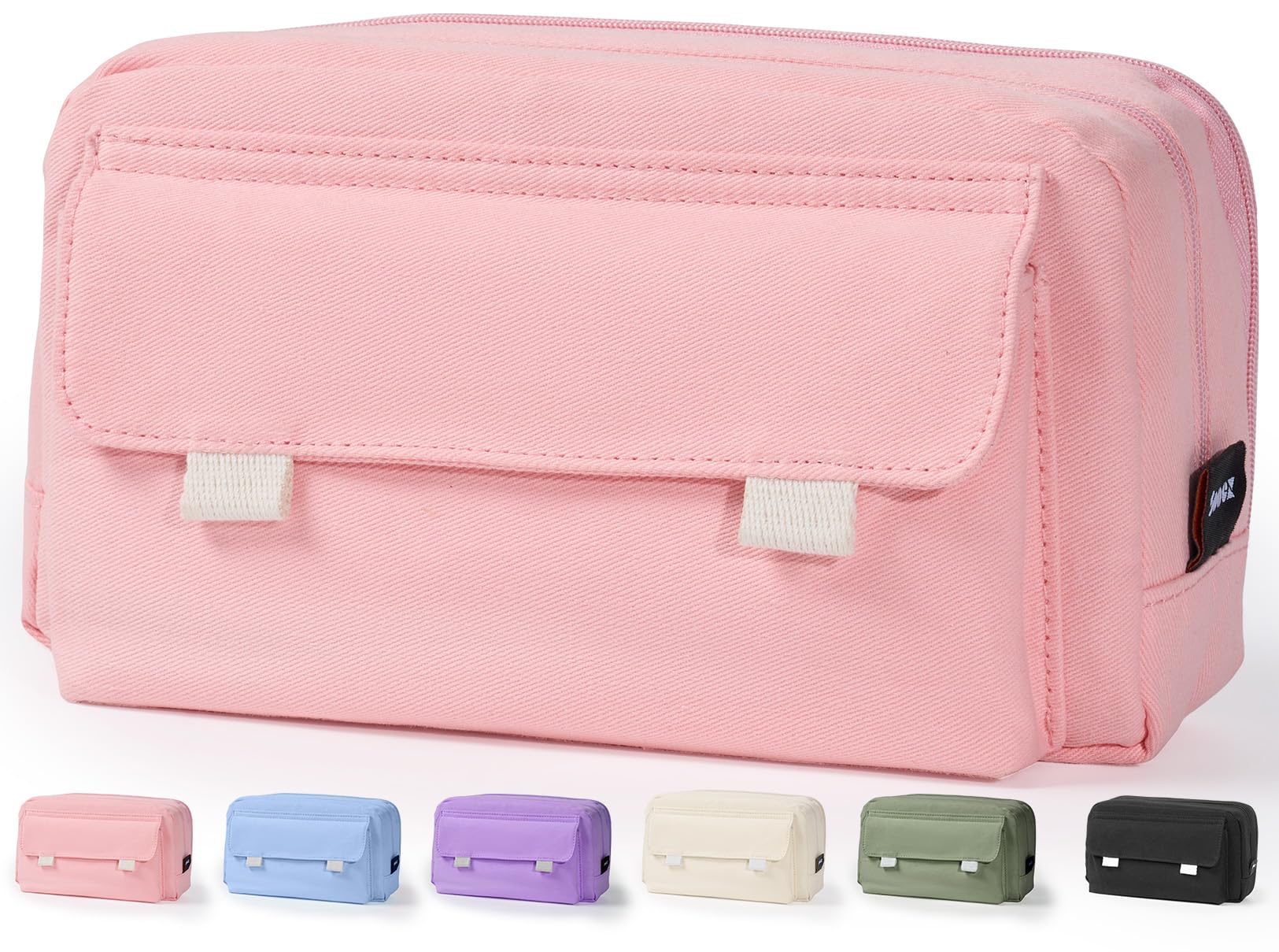 Sooez Large Capacity Pencil Case Pouch, Big Pencil Pouch Bag Box Organizer with 3 Compartment, Portable Pencil Bag Wide Opening, Aesthetic Pen Case, Pencil Cases for Girl Adult School College Supply