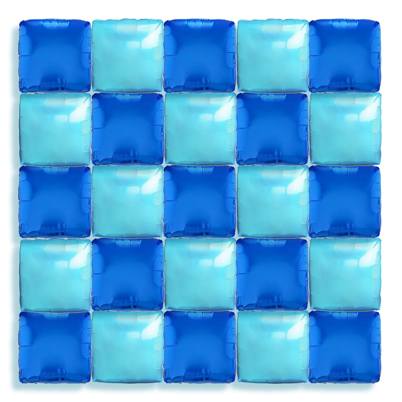 25pcs 19'' Blue Wall Balloon Light Blue Double Sided Square Aluminum Foil Balloons for Birthday Party Anniversary Celebration Graduation Bachelorette Party Bar Mitzvah Party Decoration Supplies