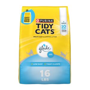 purina tidy cats clumping multi cat litter, glade clear springs - 16 lb. bag