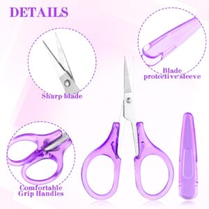 3.4 Inch Craft Scissors, 2 Pcs All Purpose Scissors Scrapbooking Scissors Straight Cutting Mini Scissors with Protective Cover for Embroidery Quilting Sewing Knitting Crafting Cross Stitch Crochet