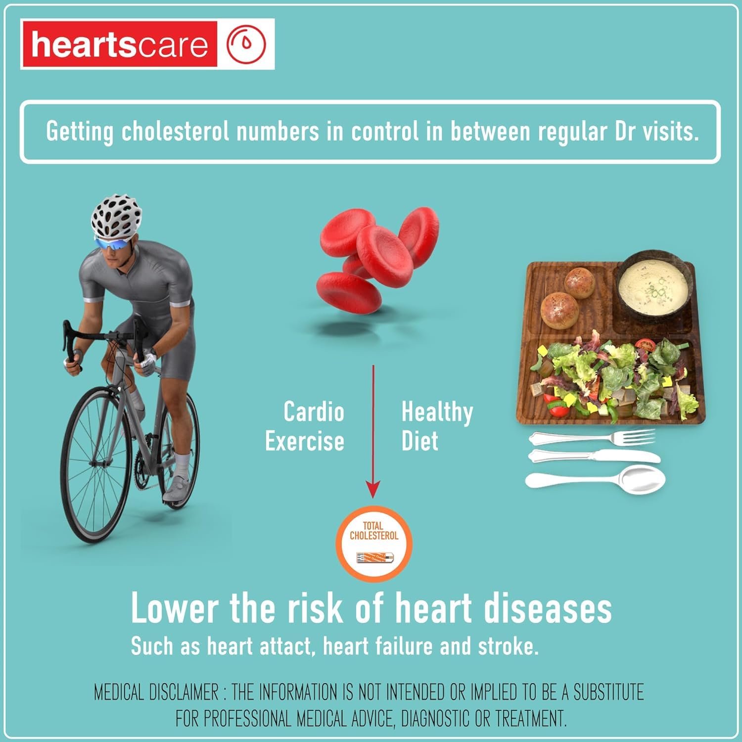 HeartsCare Total Cholesterol Strips 10 Counts