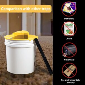 Mice Mouse Trap Bucket Flip Lid,Mouse Trap Bucket Indoor Outdoor,Humane Mouse Trap,Mouse Trap Bucket Lid Auto Reset | 5 Gallon Bucket Compatible | Mouse Trap Bucket Lid (2 Pack) a