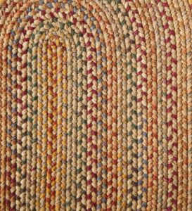 plow & hearth blue ridge braided rug | multi beige | oval | 2x3 | wool | made in the usa | pet-friendly | area rug | living room| bedroom | reversible | farmhouse