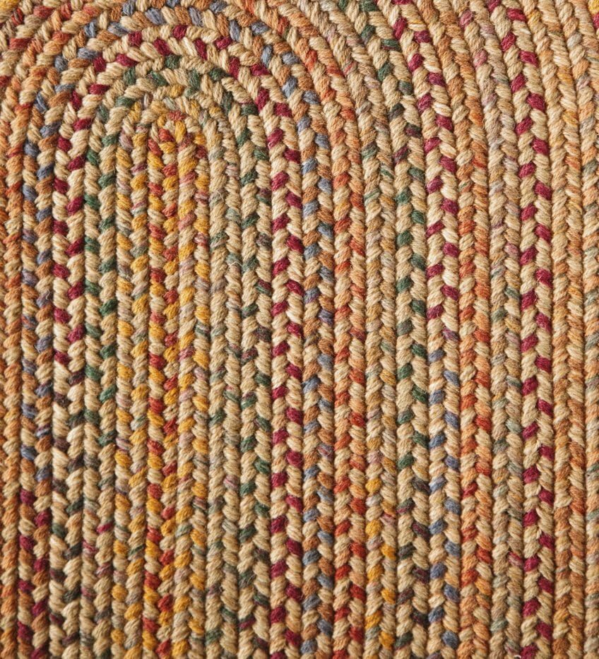 Plow & Hearth Blue Ridge Braided Rug | Multi Beige | Oval | 2X3 | Wool | Made in The USA | Pet-Friendly | Area Rug | Living Room| Bedroom | Reversible | Farmhouse