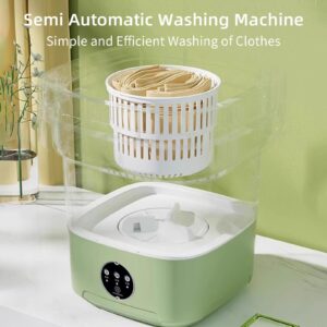 Portable Washer Machine 10 Liters Small Washing Machine Folding Mini Laundry Machine Small Clothes Compact Portable Washing Machine With Spin, 3 Modes Green Washer Portable Washing Machine for Dorm Rv