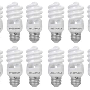 LEDVANCE (12 Bulbs) Sylvania CFL T2 Twist Light Bulb, 2700K Soft White, 60 watt Equivalent, Efficient 13 watts, 850 Lumens, Medium Base - 12 Pack Compact Fluorescent