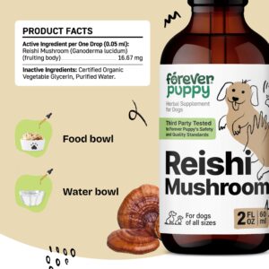 Reishi Mushroom Drops for Dogs - Immune Support Supplement - Red Reishi Mushroom Liquid Drops for Canine Immune Support - Reishi Mushroom Supplement for Pets - Dog Food Supplements for Immunity - 2 oz