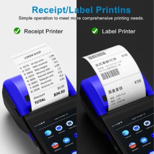 PDA POS 58mm Thermal Printer with Android 12 5.5" inch Touch Screen Receipt Printer Scan 1D/2D barcodes [Camera] Support 4G:FDD-LTE,TD-LTE 3G: WCDMA 2G: GSM,GPRS Hot spot Bluetooth 3GB Ram +16GB ROM