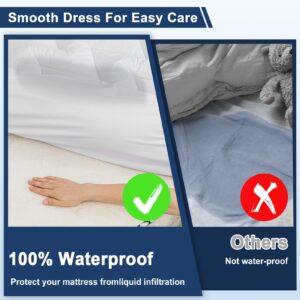 Queen Mattress Topper, Mattress Protector, Cooling Mattress Pad, Waterproof Mattress Protector, Soft Mattress Topper with 8-21IN Deep Pocket Mattress Cover Queen Size Bed (White Queen 60 x 80)