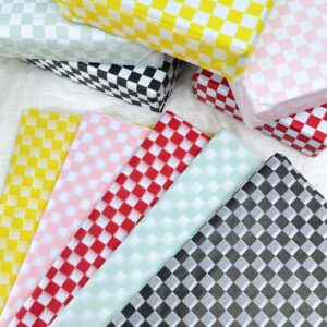 MUNILAIL 100 Sheets Checkered Tissue Paper 14 x 20 Inches Black and White Tissue Paper for Gift Bags Bulk Race Car Wrapping Paper Gift Paper Tissue for Birthday Gift Packing Crafts