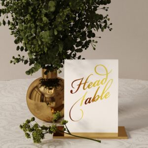 Generic Arinas Wedding Table Numbers - Gold Foil 1-30 + Head Table - Gold Table Number Cards For Wedding Reception - Double-Sided 4x6