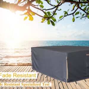 Garden Balsam Heavy Duty Waterproof Patio Furniture Covers,Fading Resistant Outdoor Table and Chair Covers Rectangular 74"Wx 47"D x 28"H Dark Grey