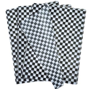 MUNILAIL 100 Sheets Checkered Tissue Paper 14 x 20 Inches Black and White Tissue Paper for Gift Bags Bulk Race Car Wrapping Paper Gift Paper Tissue for Birthday Gift Packing Crafts