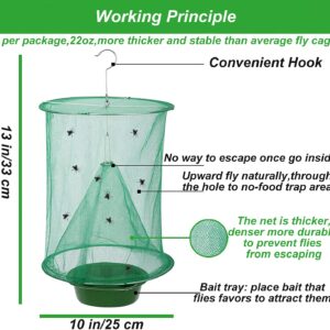 6 Pack Ranch Fly Trap, 2024 New Hanging Fly Catcher, The Most Effective Trap Ever Made with Pots, Cage Catcher for Indoor and Outdoor, Family Farms, Park, Restaurants