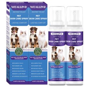 weallin hot spot itch relief spray for dogs & cats, hot spot treatment for dogs itch relief spray for dogs, pet treatment spray for itchy, irritated skin, allergy, rashes, wound care(8.12 fl oz)