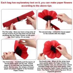 WILLBOND 18 Pcs Artificial Halloween Red Poppy Flowers Large Poppies Fake Flowers Veterans Day Carnival Paper Flower Back to School Backdrop