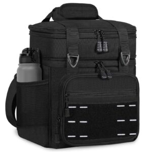 tenkist lunch box cooler bag - tactical insulated lunchbox for men - large lunch pail lunch kit for adults work outdoor shifts trips black 16l