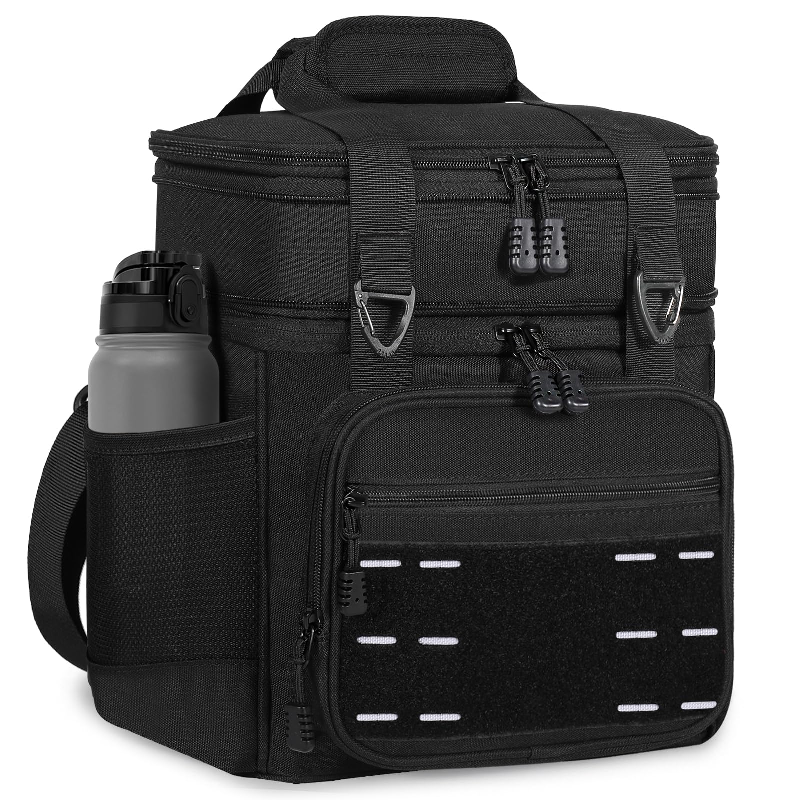 TENKIST Lunch Box Cooler Bag - Tactical Insulated Lunchbox for Men - Large Lunch Pail Lunch Kit for Adults Work Outdoor Shifts Trips Black 16L