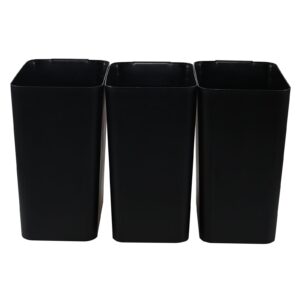 loiycg 3-pack 16 l plastic trash can, kitchen office garbage can, black