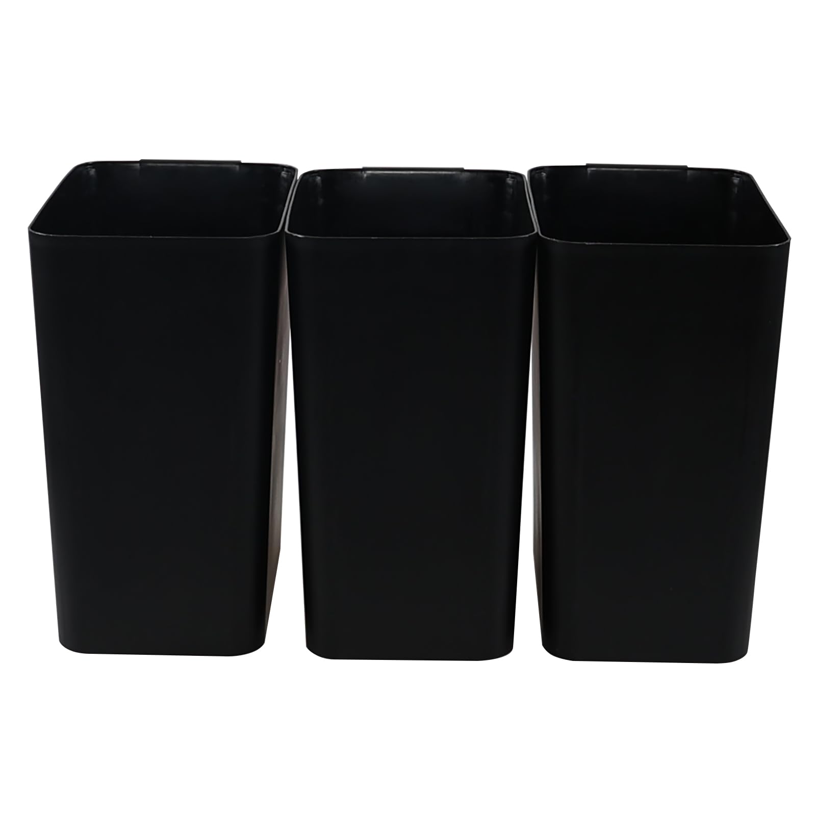 Loiycg 3-Pack 16 L Plastic Trash Can, Kitchen Office Garbage Can, Black