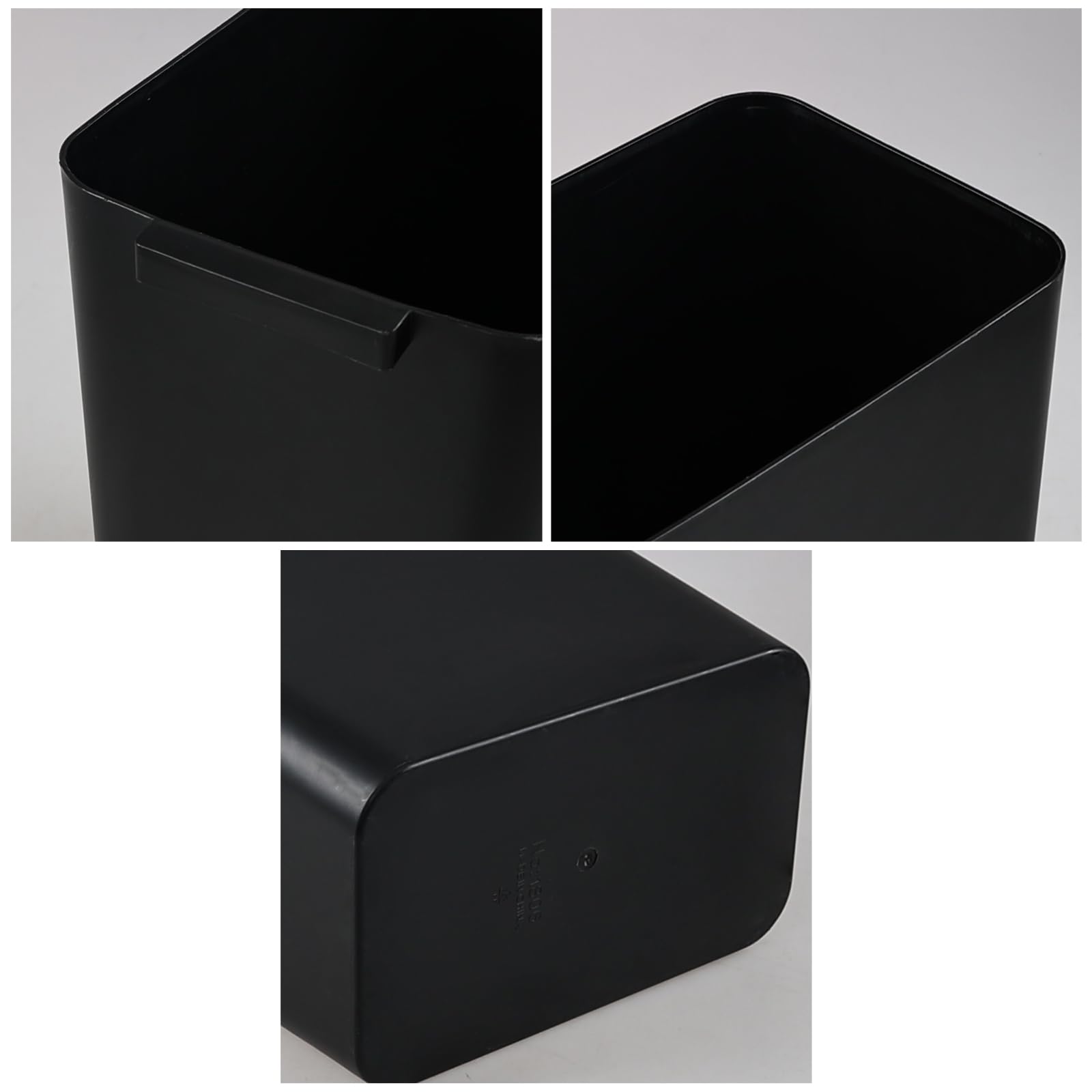 Loiycg 3-Pack 16 L Plastic Trash Can, Kitchen Office Garbage Can, Black