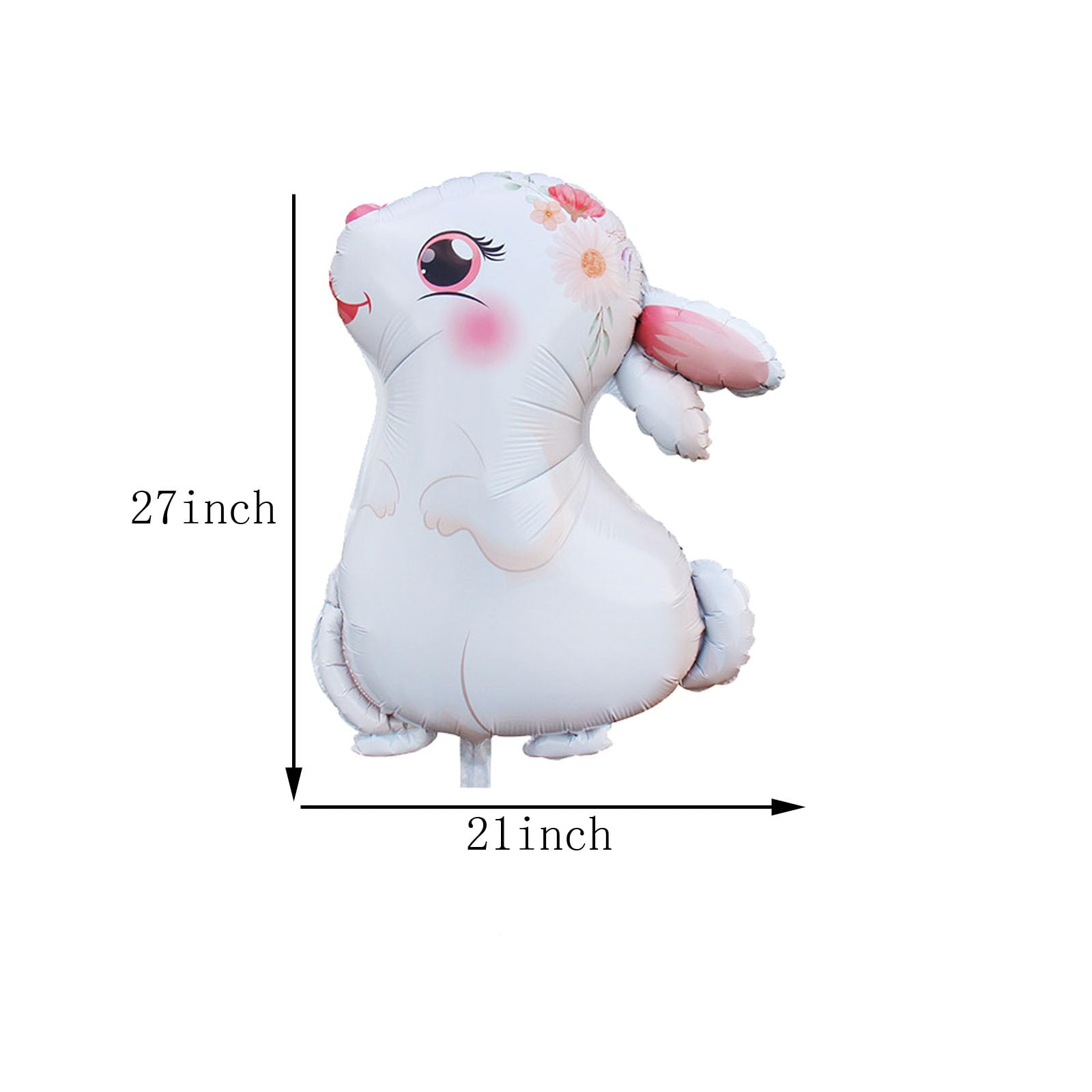 CSTYWC 4PCS Large Bunny Foil Balloon Rabbit Balloons Bunny Party Decorations Animal Mylar Balloons for Birthday Spring Woodland Themed Party Baby Shower Party Supplies