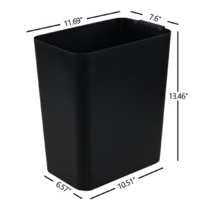 Loiycg 3-Pack 16 L Plastic Trash Can, Kitchen Office Garbage Can, Black