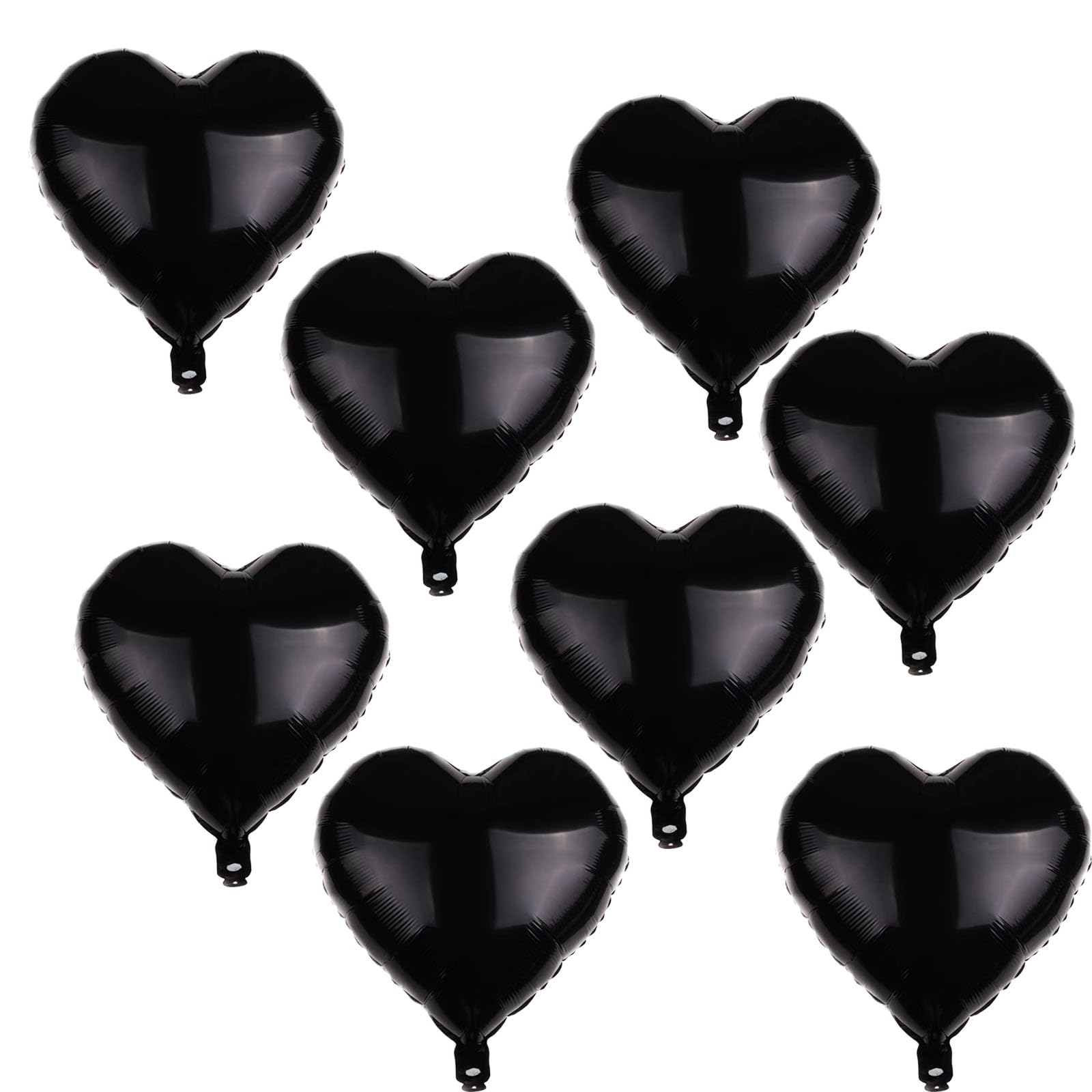 10Pcs Heart Balloons, 18 inch Black Heart Shaped Balloons, Big Heart Mylar Helium Balloons, Heart Love Foil Balloons for Wedding Baby Shower Anniversary Backdrop Valentine Balloons Party Decorations