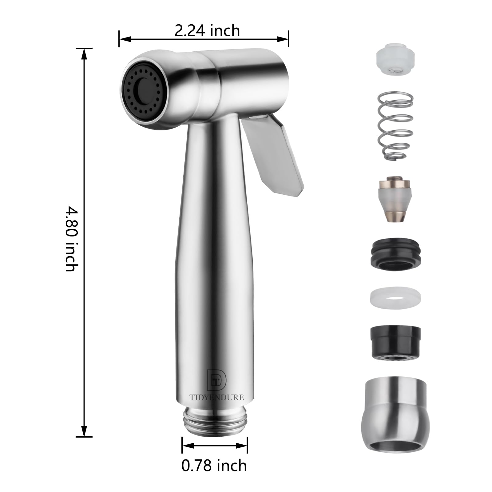 TIDYENDURE Handheld Bidet Sprayer for Toilet, Jet Sprayer for Toilet, Adjustable Water Pressure Control with Bidet Hose, Cloth Diaper Sprayer Bidets, Handheld Sprayer, Stainless Steel Bidet Sprayer