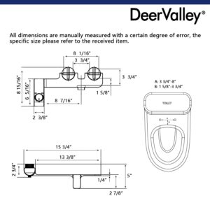 Non-Electric Dual Nozzle Bidet, DeerValley Posterior Feminine Wash Fresh Water Sprayer, Adjustable Water Pressure, Bidet for Toilet Seat Attachment