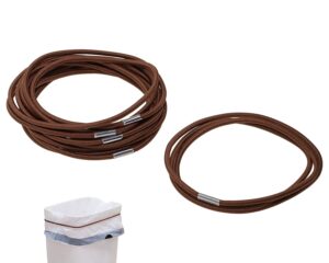 onlykxy 5pcs trash can elastic rope multifunction rubber band to hold bag in place cabinet loop strap box holder homewares for garbage liner home office kitchen indoor outdoor picnic party (brown)