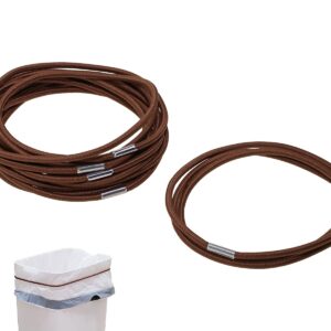 ONLYKXY 5pcs Trash Can Elastic Rope Multifunction Rubber Band to Hold Bag in Place Cabinet Loop Strap Box Holder Homewares for Garbage Liner Home Office Kitchen Indoor Outdoor Picnic Party (Brown)